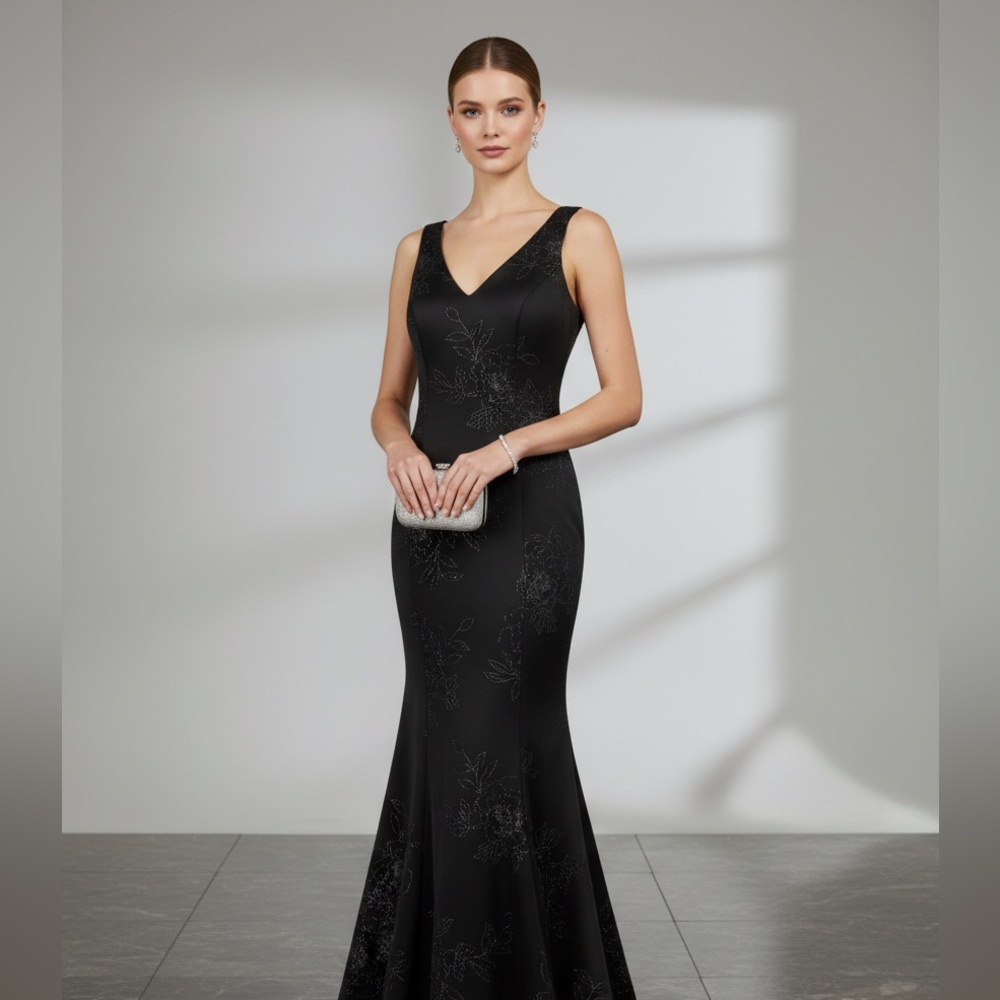 Bailey Blue Black Floral Dress Size S